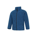 Blue - Side - Mountain Warehouse Childrens-Kids Ash Melange Full Zip Fleece Jacket