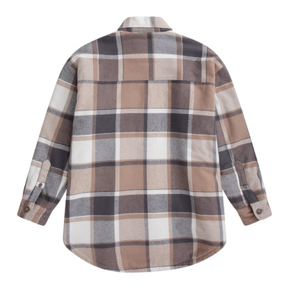 Blue - Back - Animal Womens-Ladies Boxy Borg Lined Shirt