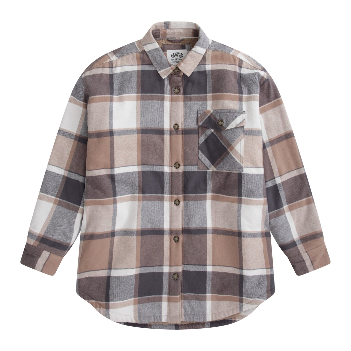 Blue - Front - Animal Womens-Ladies Boxy Borg Lined Shirt