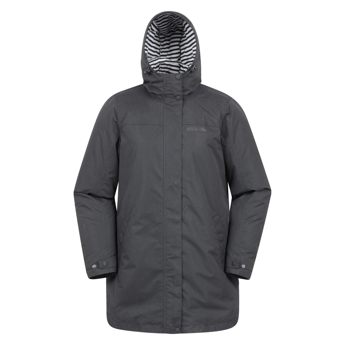 Black - Front - Mountain Warehouse Womens-Ladies Riviera Padded Waterproof Jacket