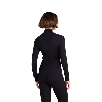 Black - Back - Animal Womens-Ladies Merino Wool Quarter Zip Midlayer