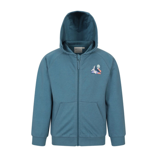 Blue - Front - Mountain Warehouse Childrens-Kids Moon Mountain Full Zip Hoodie
