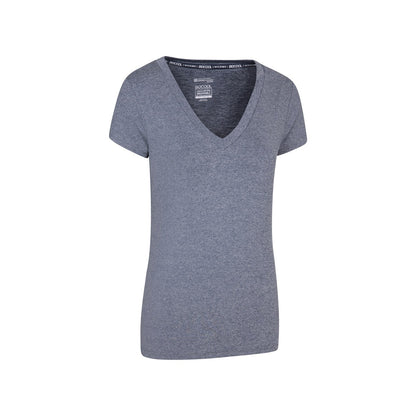 Navy - Side - Mountain Warehouse Womens-Ladies Vitality V Neck T-Shirt