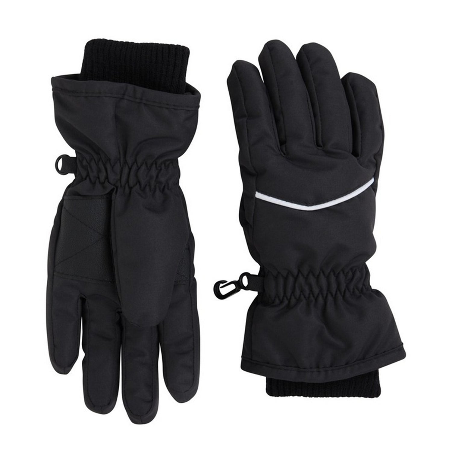 Black - Back - Mountain Warehouse Childrens-Kids Line Isotherm Hat And Gloves Set