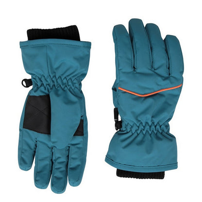Blue - Back - Mountain Warehouse Childrens-Kids Line Isotherm Hat And Gloves Set