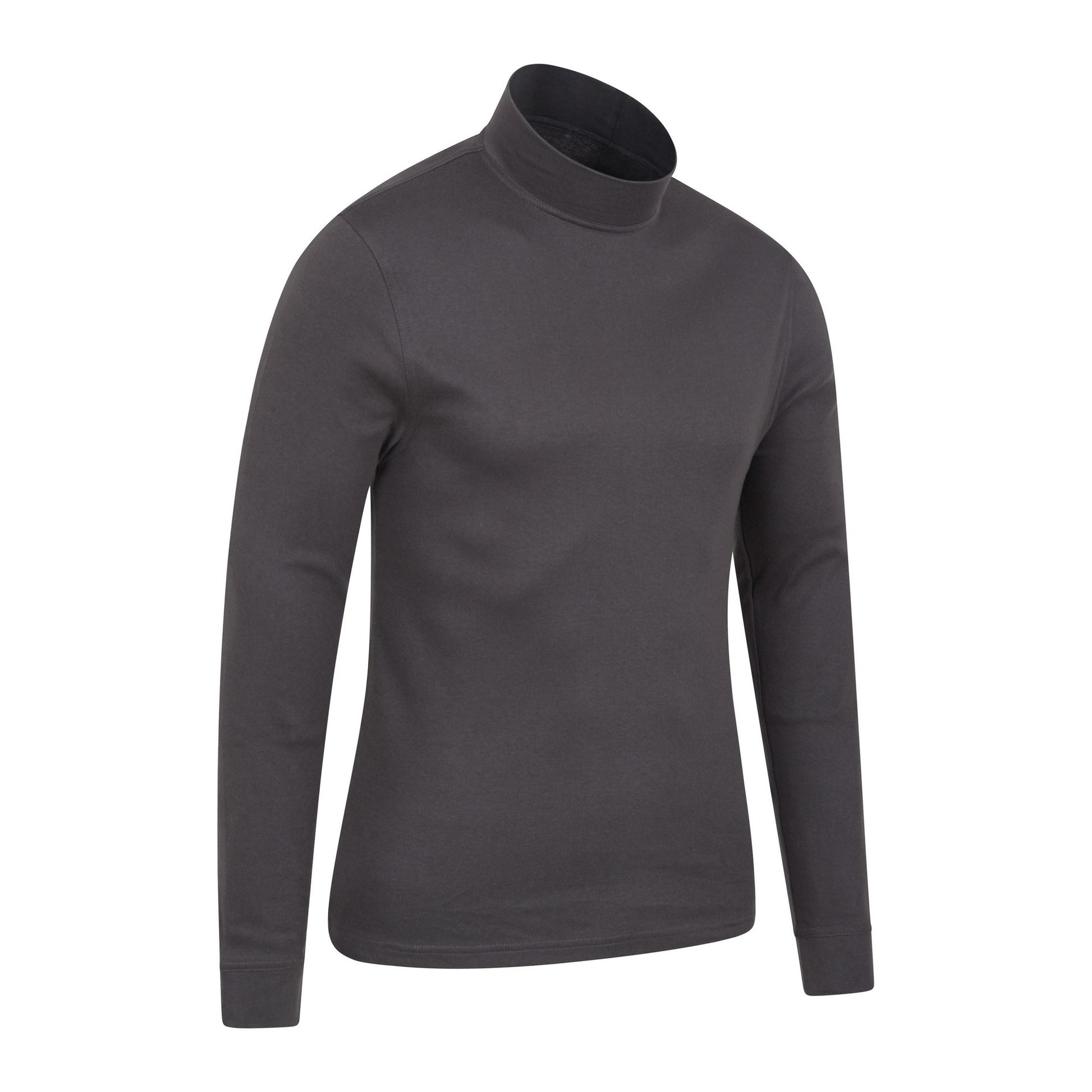 Grey - Side - Mountain Warehouse Mens Meribel Turtle Neck Base Layer Top