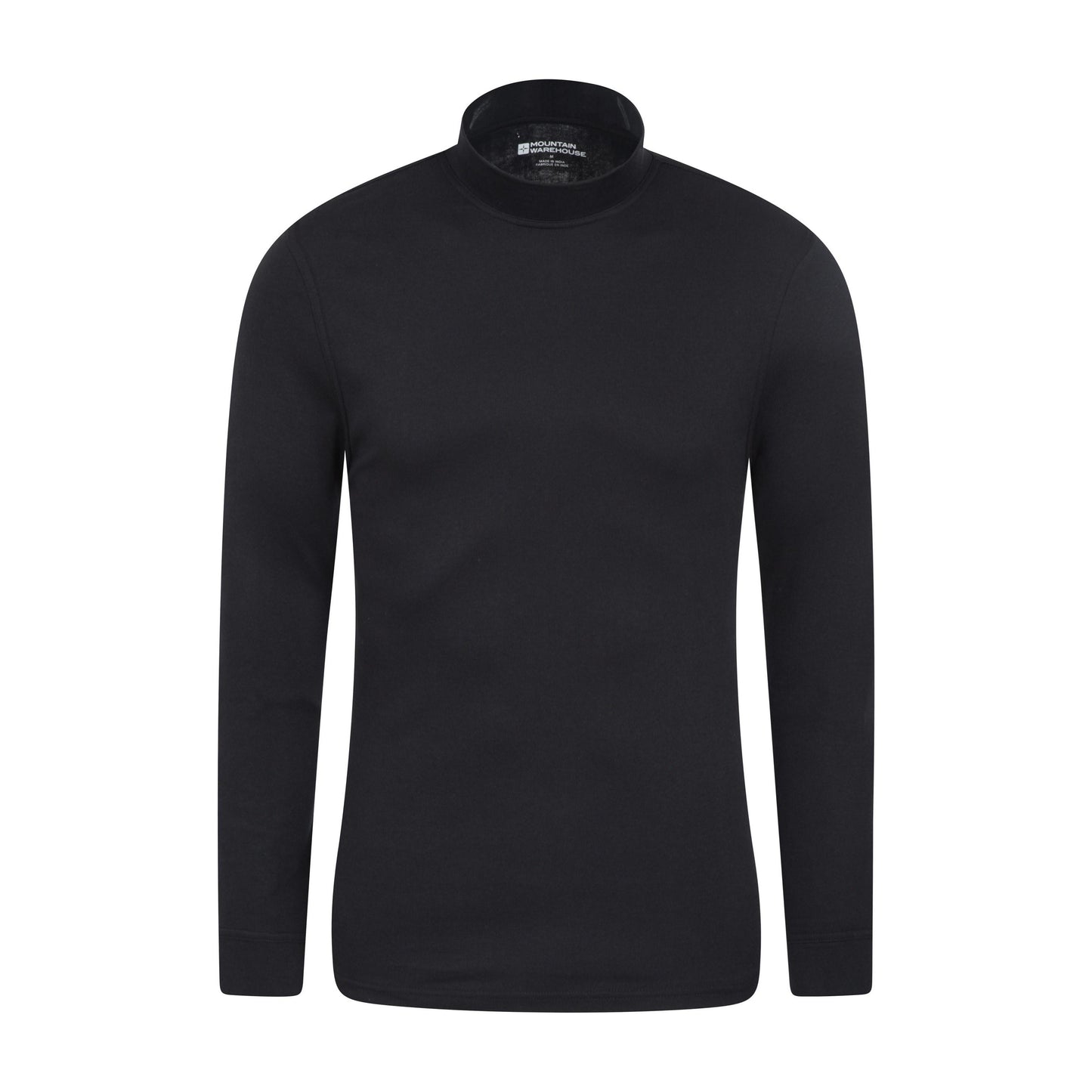 Black - Front - Mountain Warehouse Mens Meribel Turtle Neck Base Layer Top
