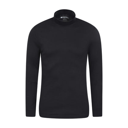 Black - Front - Mountain Warehouse Mens Meribel Turtle Neck Base Layer Top