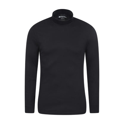 Black - Front - Mountain Warehouse Mens Meribel Turtle Neck Base Layer Top