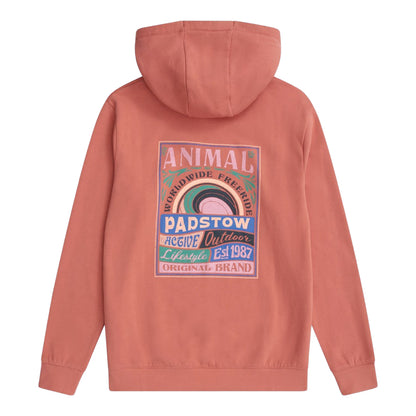 Pink - Back - Animal Womens-Ladies Maya Padstow Hoodie
