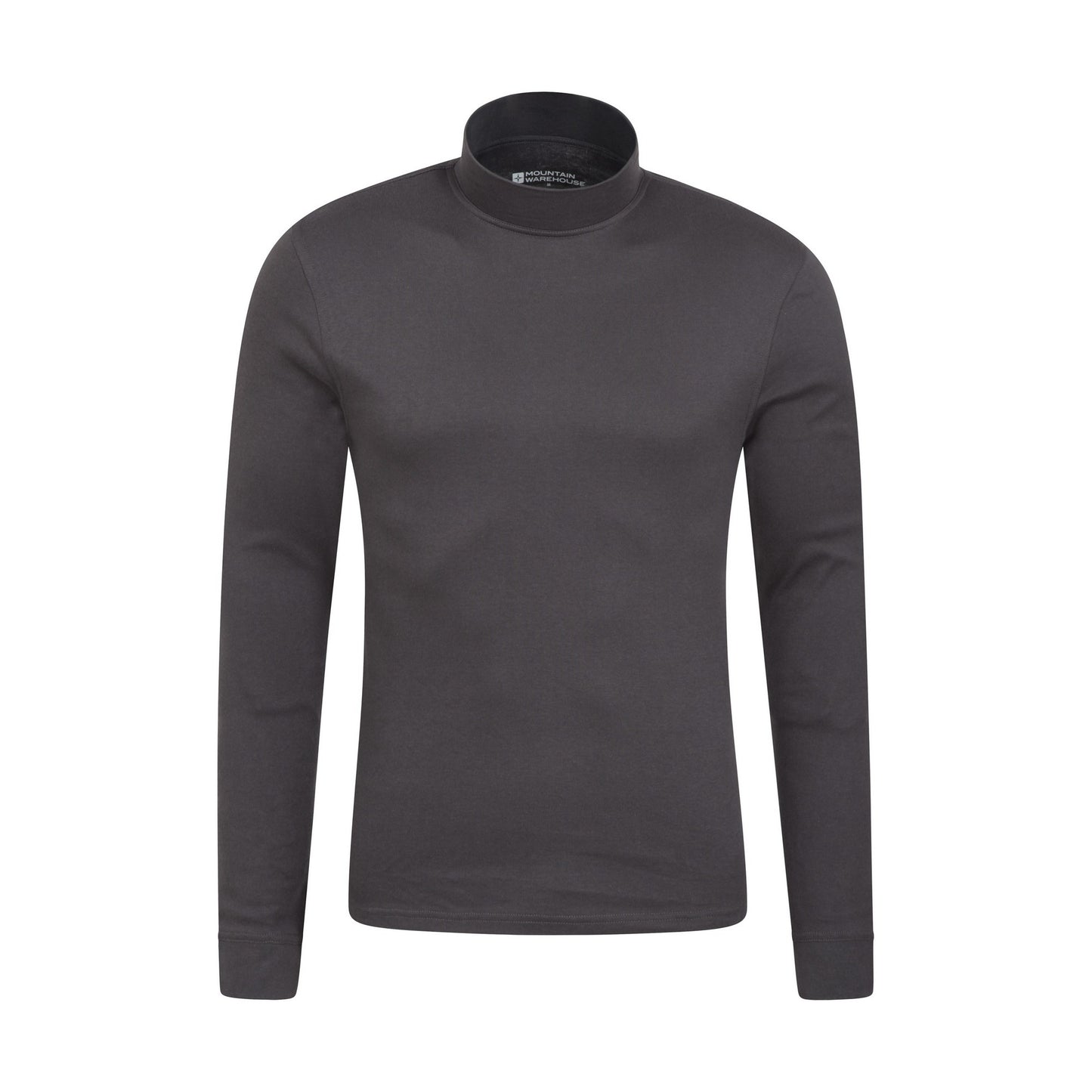 Grey - Front - Mountain Warehouse Mens Meribel Turtle Neck Base Layer Top