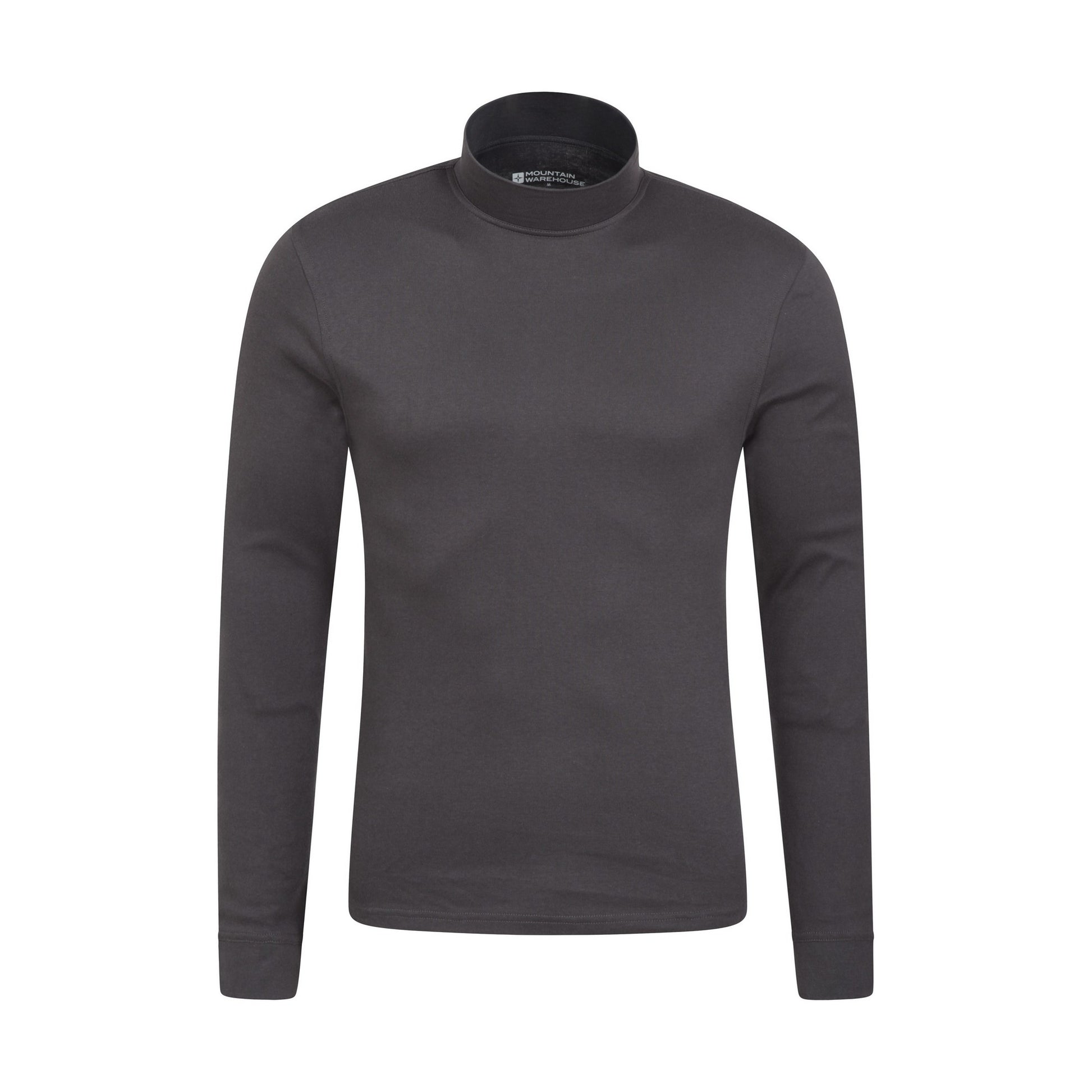 Grey - Front - Mountain Warehouse Mens Meribel Turtle Neck Base Layer Top