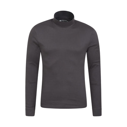 Grey - Front - Mountain Warehouse Mens Meribel Turtle Neck Base Layer Top