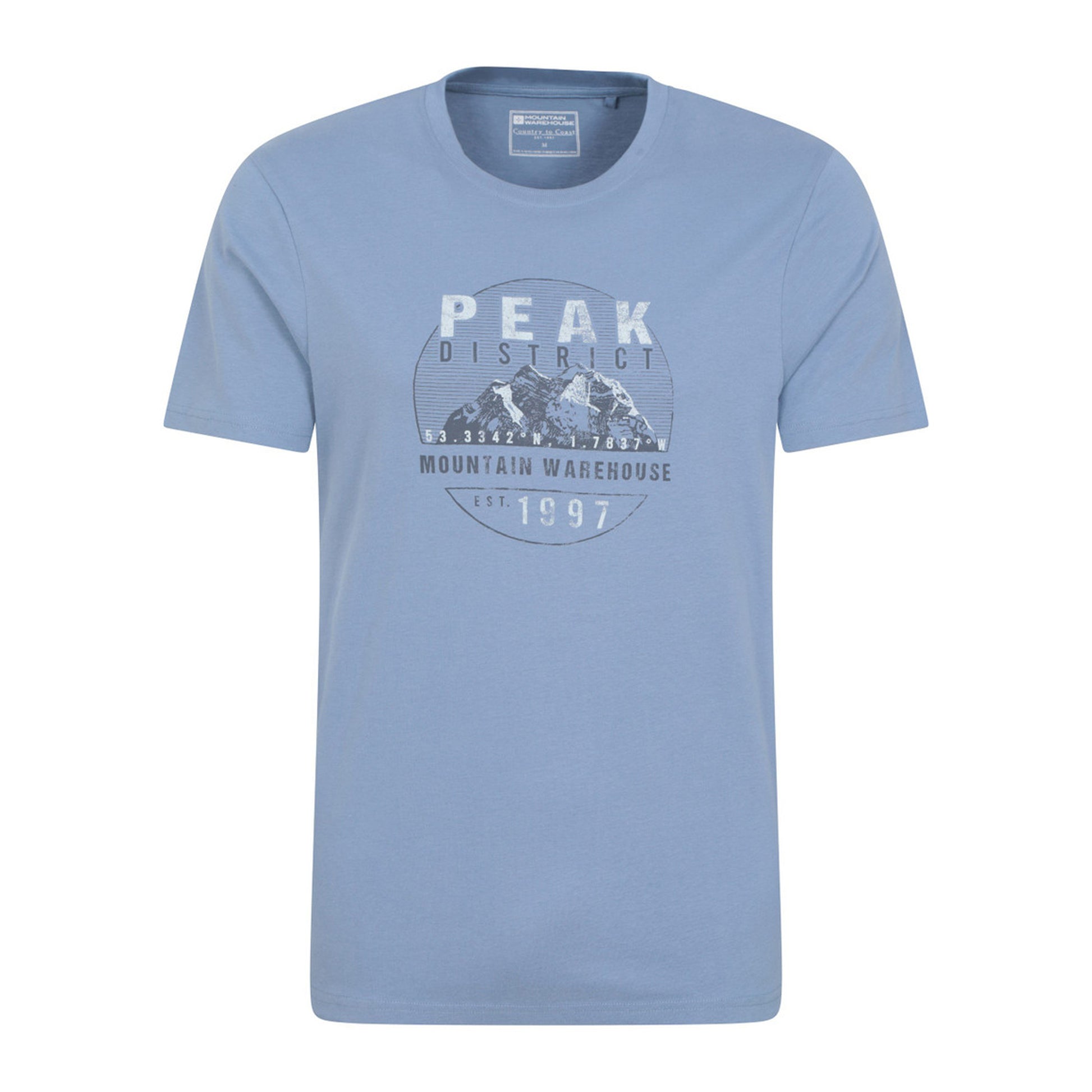 Blue - Front - Mountain Warehouse Mens Peak District Short-Sleeved T-Shirt