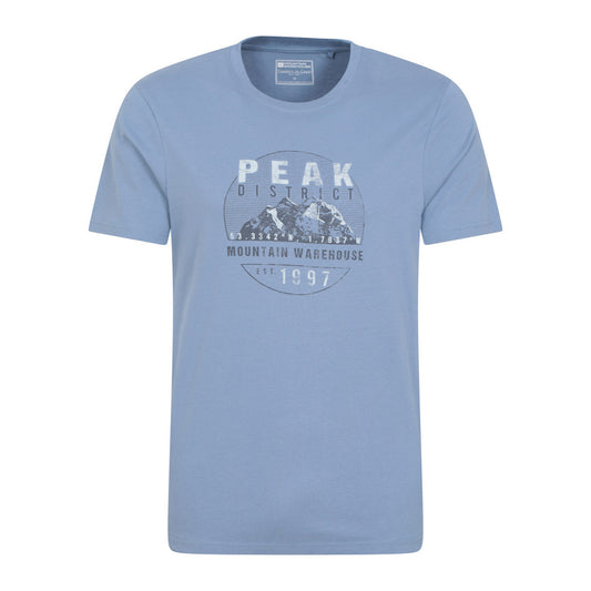 Blue - Front - Mountain Warehouse Mens Peak District Short-Sleeved T-Shirt