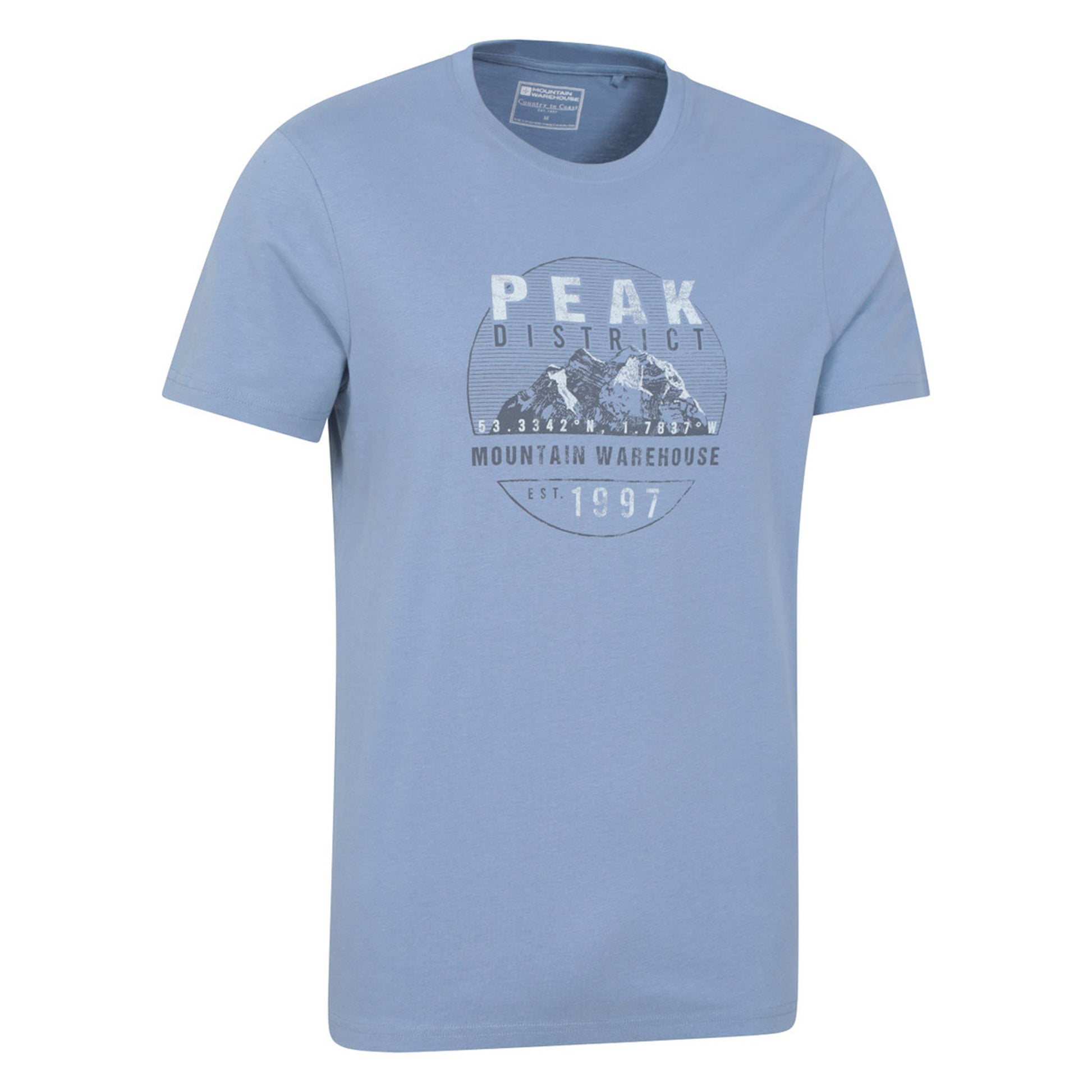 Blue - Side - Mountain Warehouse Mens Peak District Short-Sleeved T-Shirt