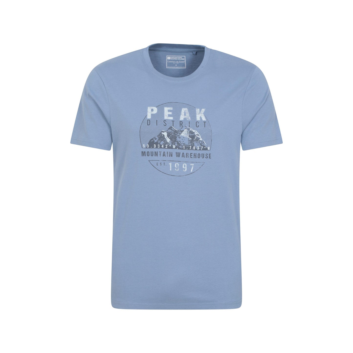 Blue - Front - Mountain Warehouse Mens Peak District Short-Sleeved T-Shirt