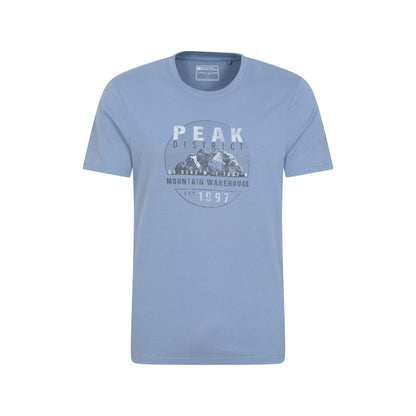 Blue - Front - Mountain Warehouse Mens Peak District Short-Sleeved T-Shirt