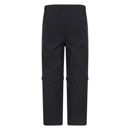 Black - Back - Mountain Warehouse Childrens-Kids Forest Water Resistant Zip-Off Trousers