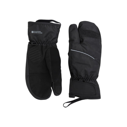 Black - Front - Mountain Warehouse Unisex Adult Lobster Ski Gloves