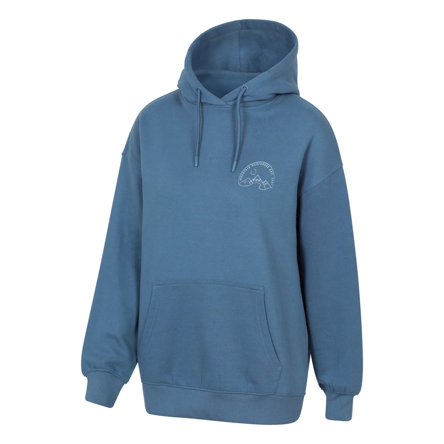 Blue - Side - Mountain Warehouse Womens-Ladies Mountain Relaxed Fit Hoodie