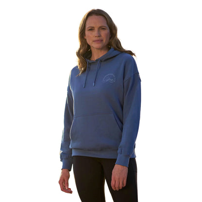 Blue - Pack Shot - Mountain Warehouse Womens-Ladies Mountain Relaxed Fit Hoodie