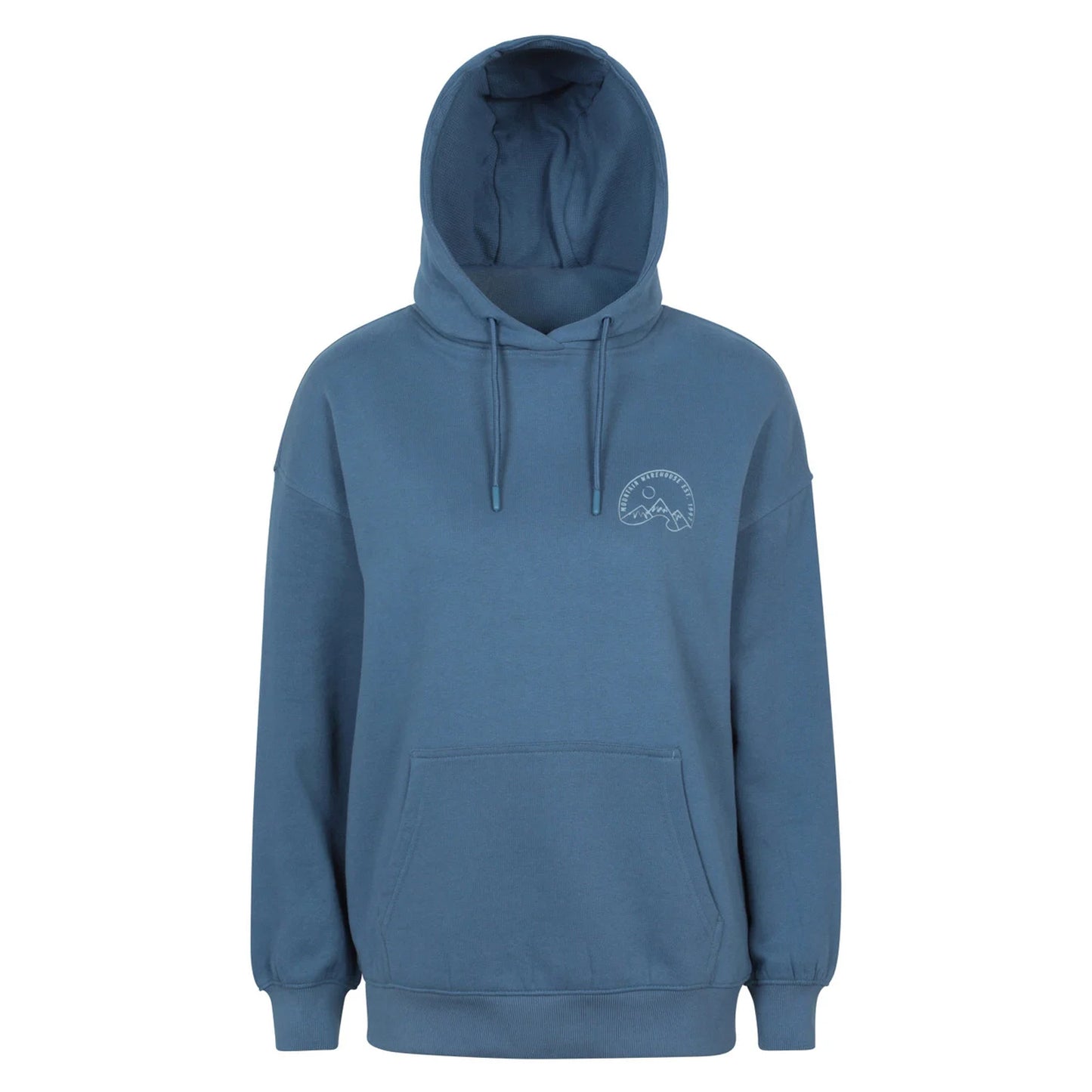 Blue - Front - Mountain Warehouse Womens-Ladies Mountain Relaxed Fit Hoodie