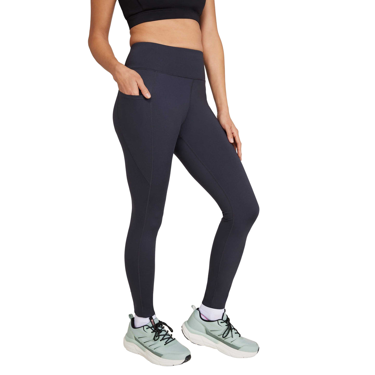 Dark Grey - Pack Shot - Mountain Warehouse Womens-Ladies Blackout High Waist Leggings