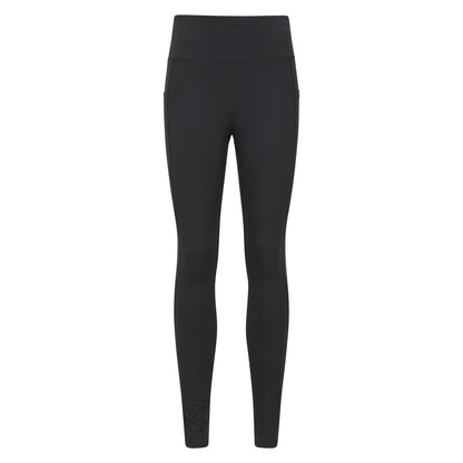 Black - Front - Mountain Warehouse Womens-Ladies Blackout High Waist Leggings