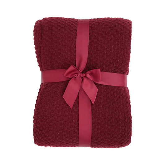 Burgundy - Front - Mountain Warehouse Borg Lined Knitted Blanket