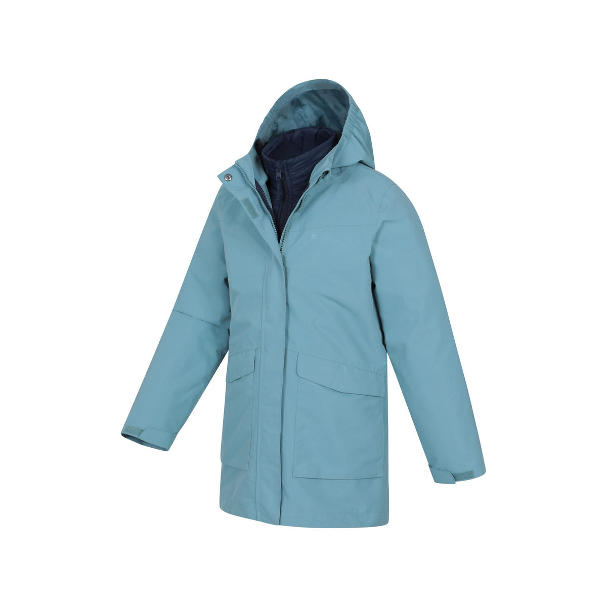 Teal - Side - Mountain Warehouse Childrens-Kids Alaskan 3 in 1 Waterproof Jacket
