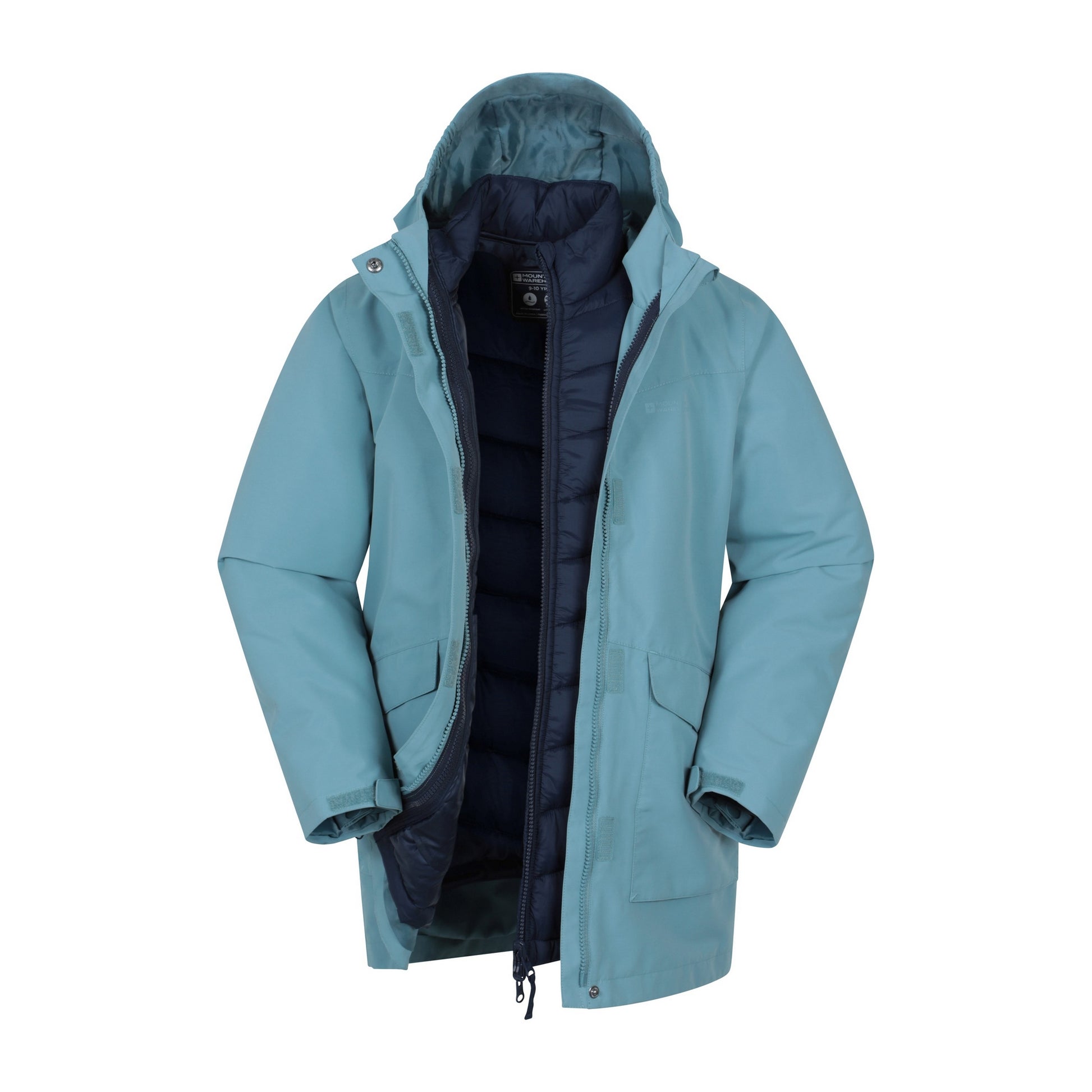 Teal - Front - Mountain Warehouse Childrens-Kids Alaskan 3 in 1 Waterproof Jacket