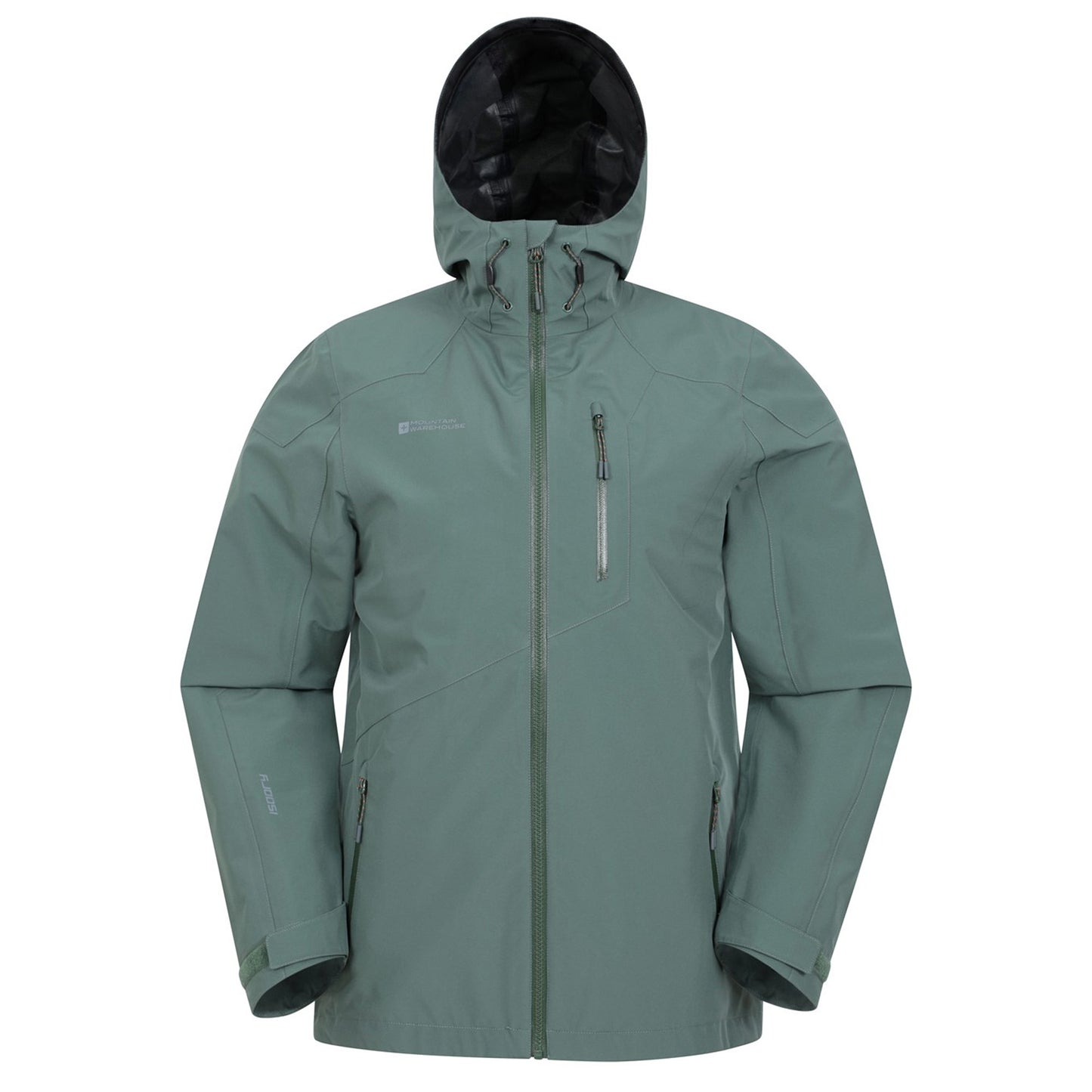 Green - Front - Mountain Warehouse Mens Bachill Three Layer Waterproof Jacket