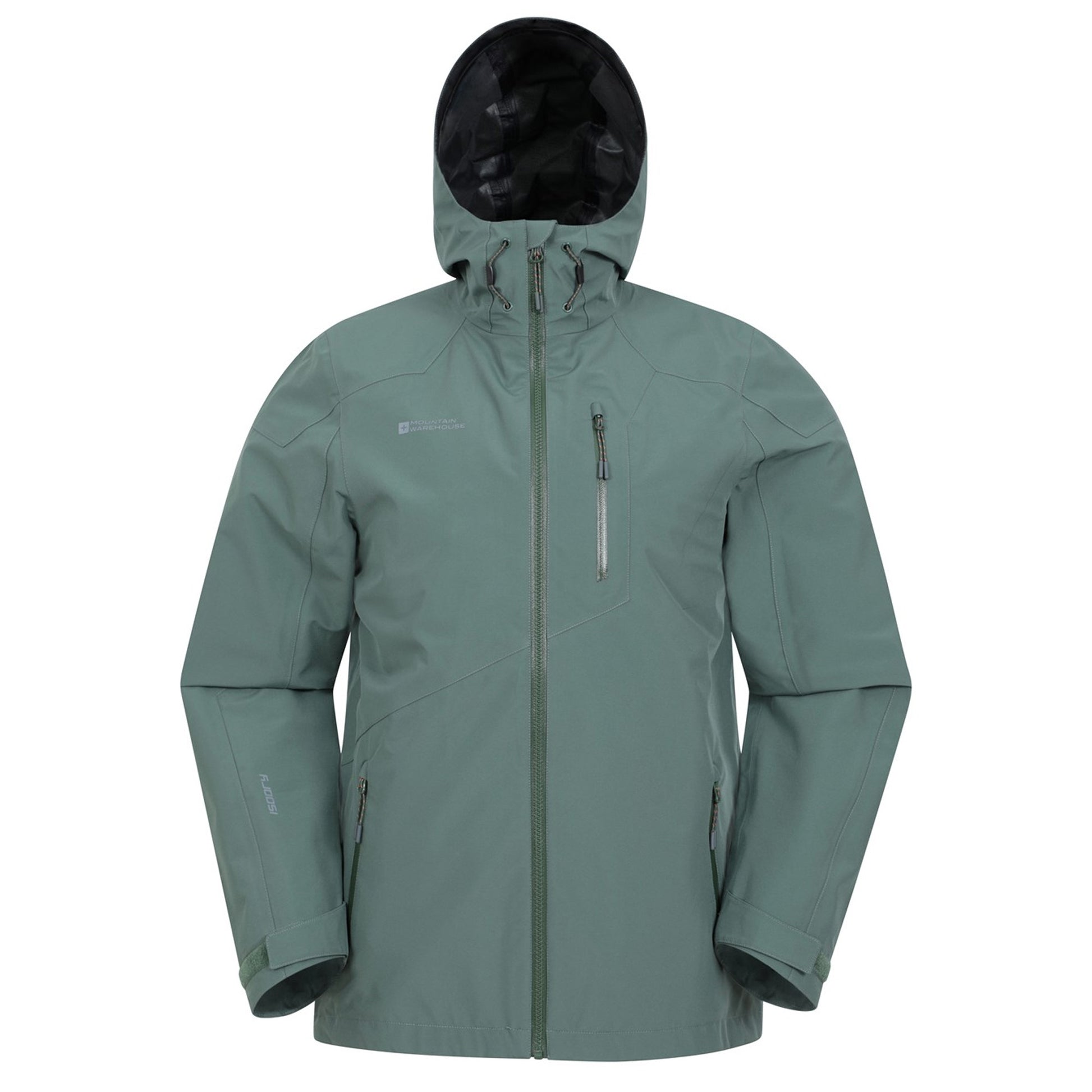 Green - Front - Mountain Warehouse Mens Bachill Three Layer Waterproof Jacket
