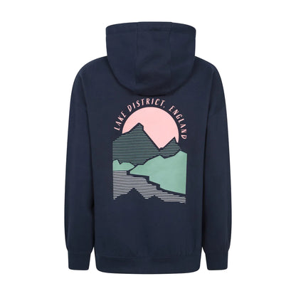 Navy - Back - Mountain Warehouse Womens-Ladies Lake District Graphic Relaxed Fit Hoodie