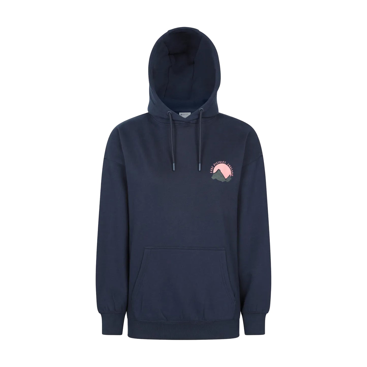 Navy - Front - Mountain Warehouse Womens-Ladies Lake District Graphic Relaxed Fit Hoodie
