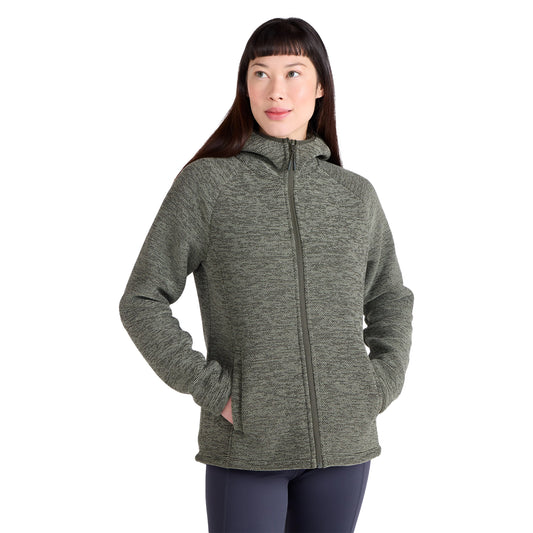 Khaki Green - Front - Mountain Warehouse Womens-Ladies Hayfield Melange Faux Fur Lined Fleece Top