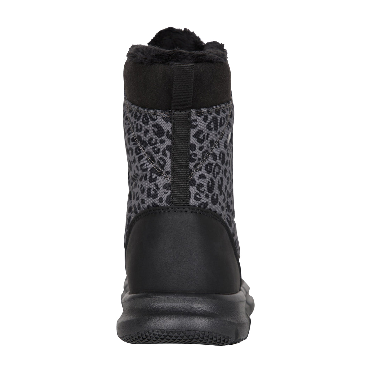 Black - Back - Mountain Warehouse Childrens-Kids Tahoe Leopard Print Suede Snow Boots