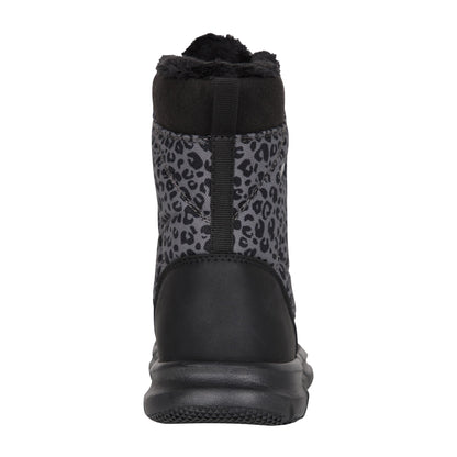 Black - Back - Mountain Warehouse Childrens-Kids Tahoe Leopard Print Suede Snow Boots