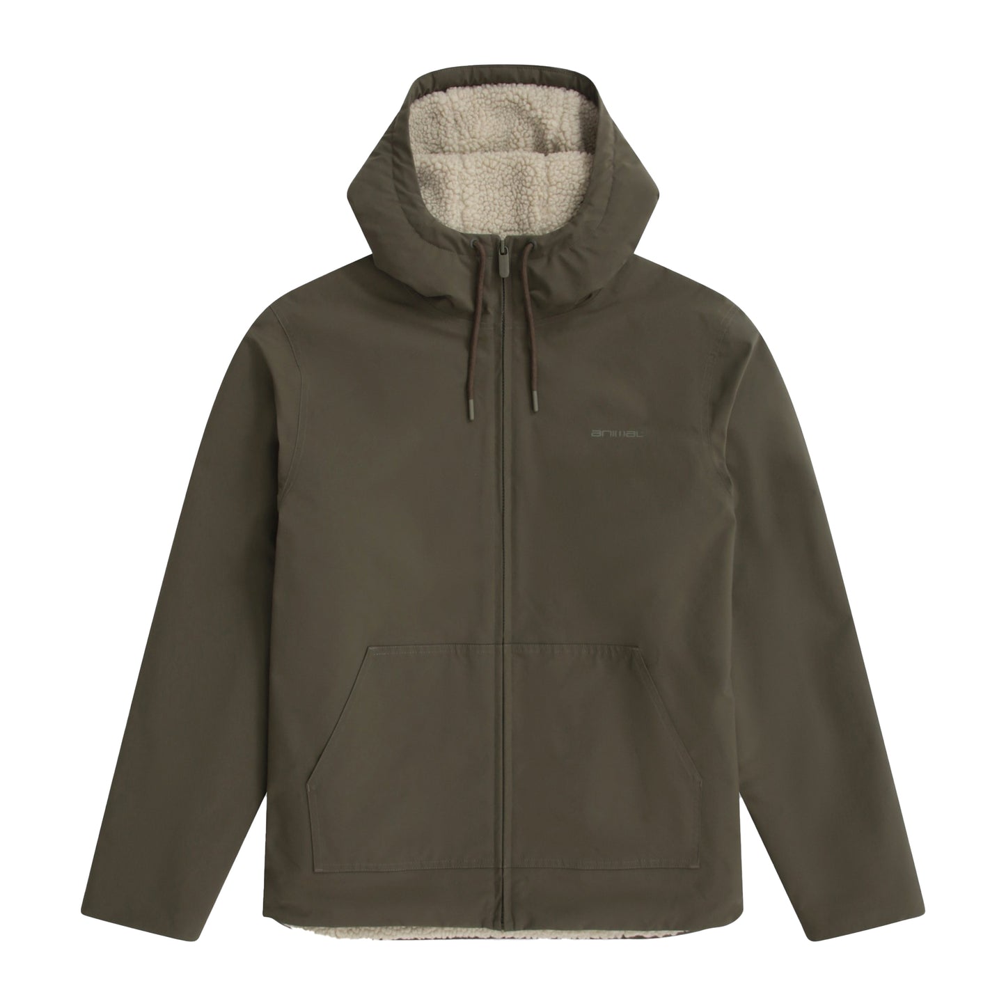Green - Front - Animal Mens Jack Borg Lined Jacket