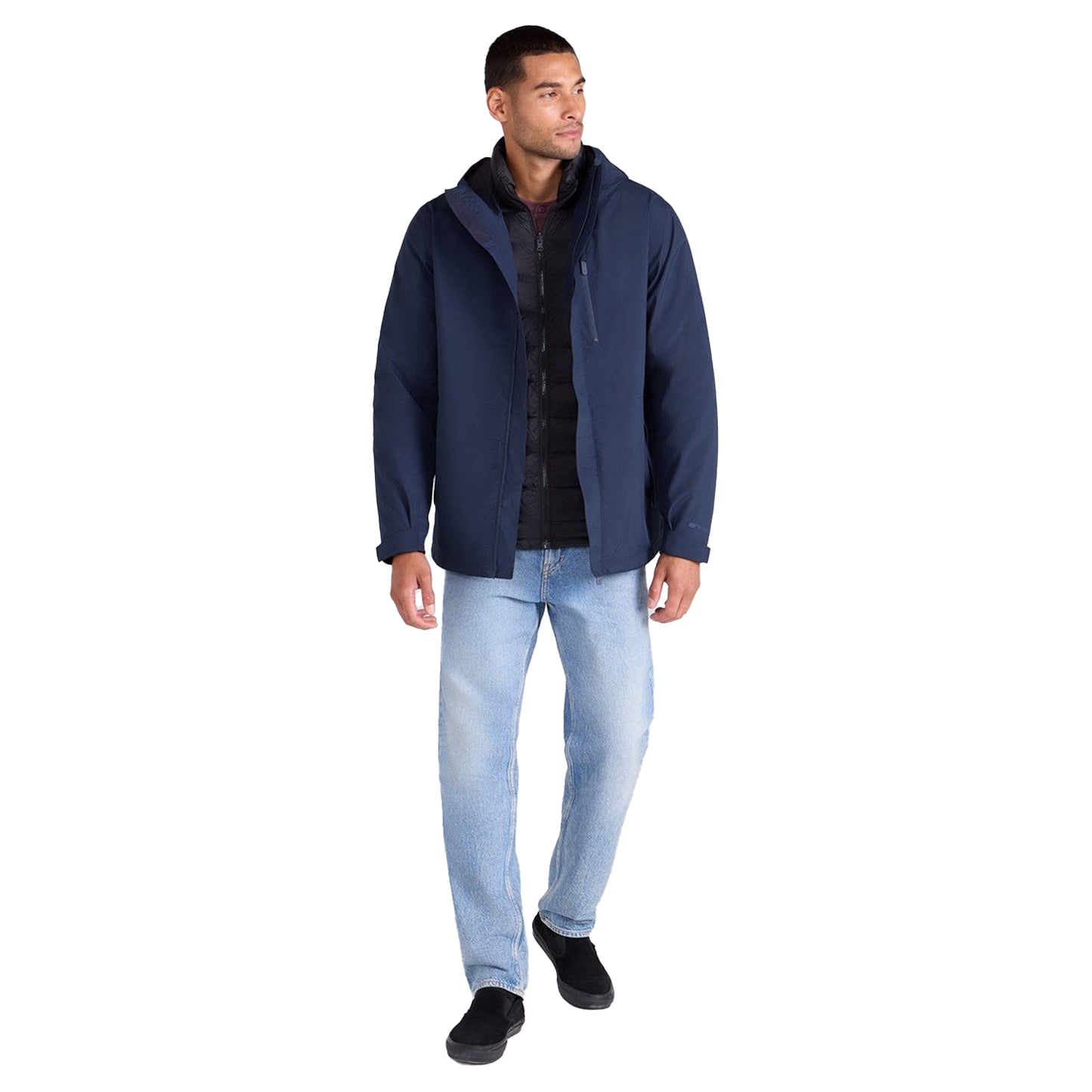 Navy - Lifestyle - Animal Mens 3 in 1 Padded Waterproof Jacket