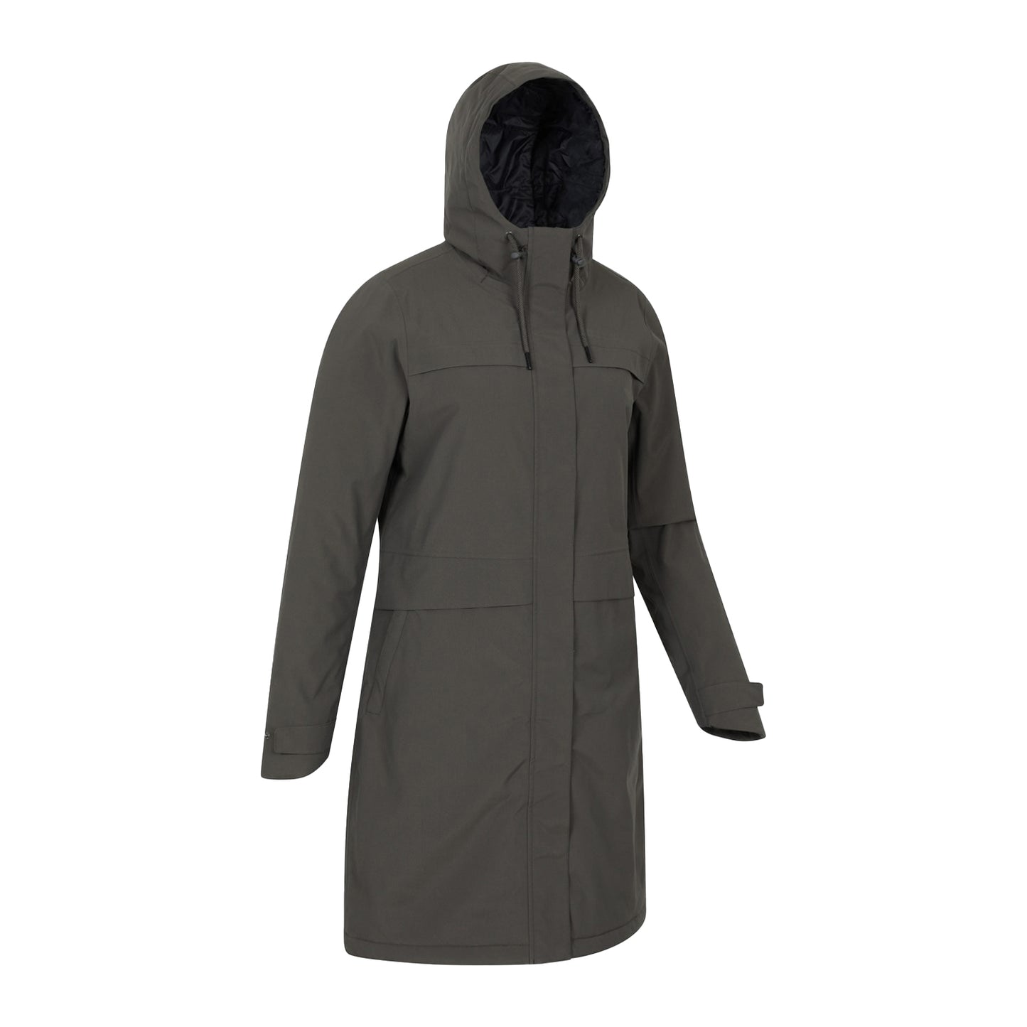 Khaki - Side - Mountain Warehouse Womens-Ladies Avery Waterproof Long Length Jacket