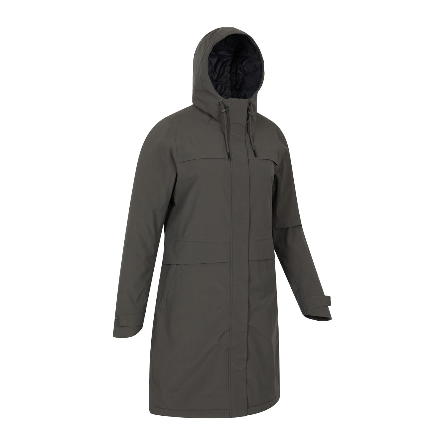 Khaki - Side - Mountain Warehouse Womens-Ladies Avery Waterproof Long Length Jacket