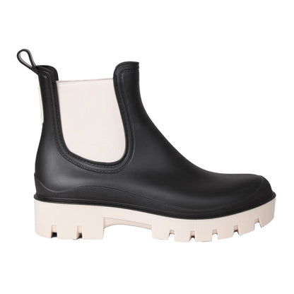 Black - Back - Animal Womens-Ladies Leah Ankle Length Wellington Boots