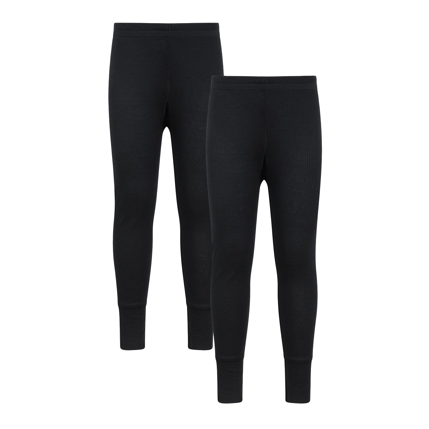 Black - Front - Mountain Warehouse Childrens-Kids Talus Base Layer Bottoms (Pack of 2)