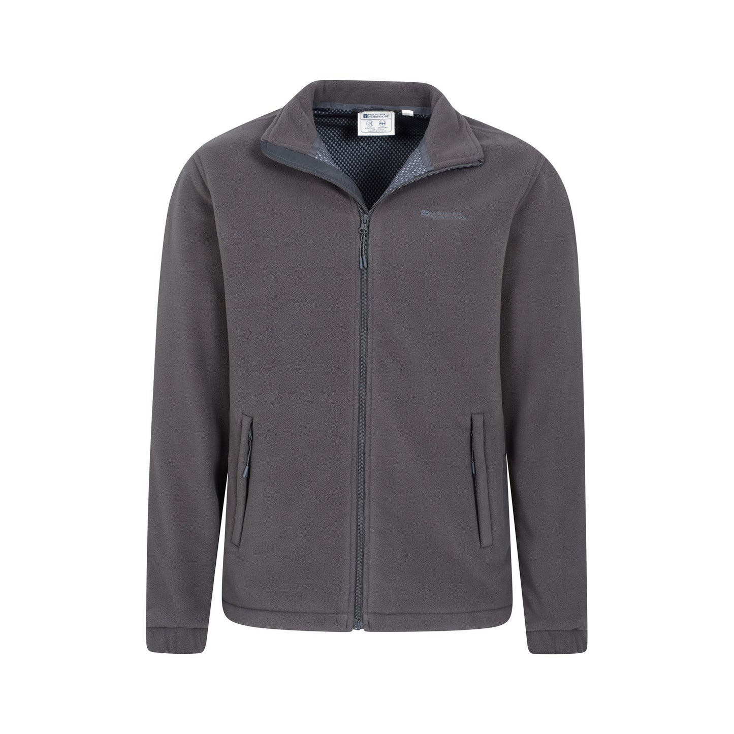 Dark Grey - Pack Shot - Mountain Warehouse Mens Bernard II Windproof Fleece Jacket