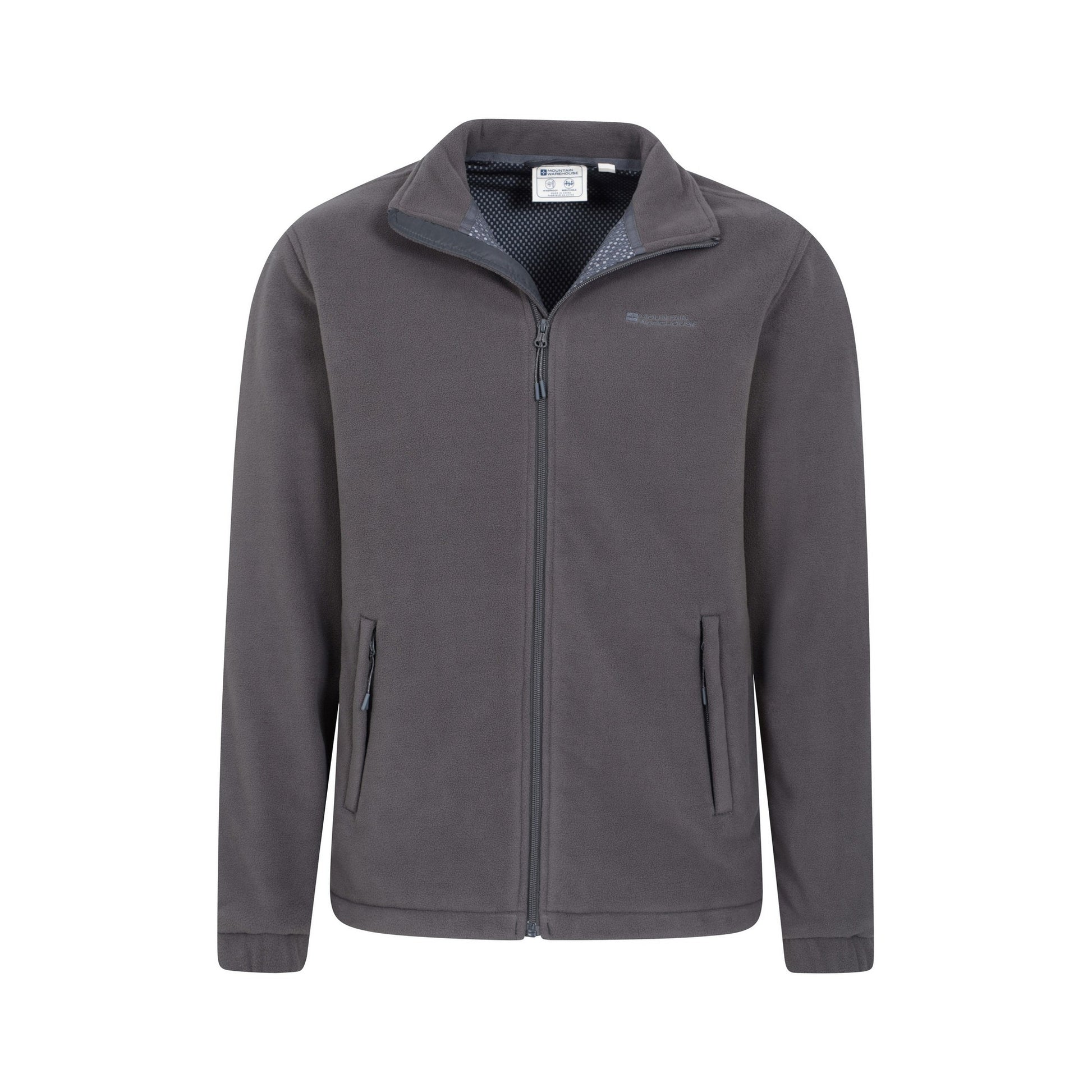 Dark Grey - Pack Shot - Mountain Warehouse Mens Bernard II Windproof Fleece Jacket