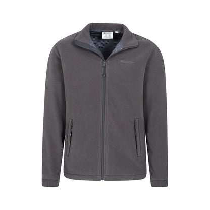 Dark Grey - Pack Shot - Mountain Warehouse Mens Bernard II Windproof Fleece Jacket