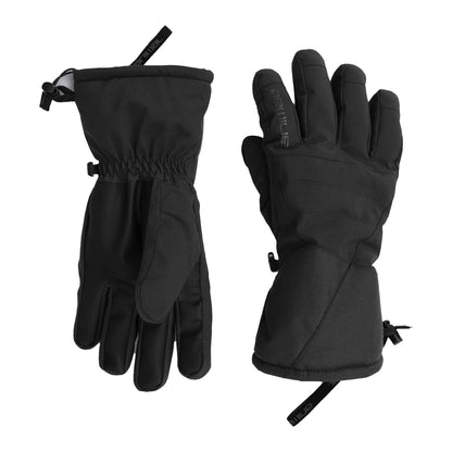 Black - Side - Animal Mens Glacier Herringbone Ski Gloves