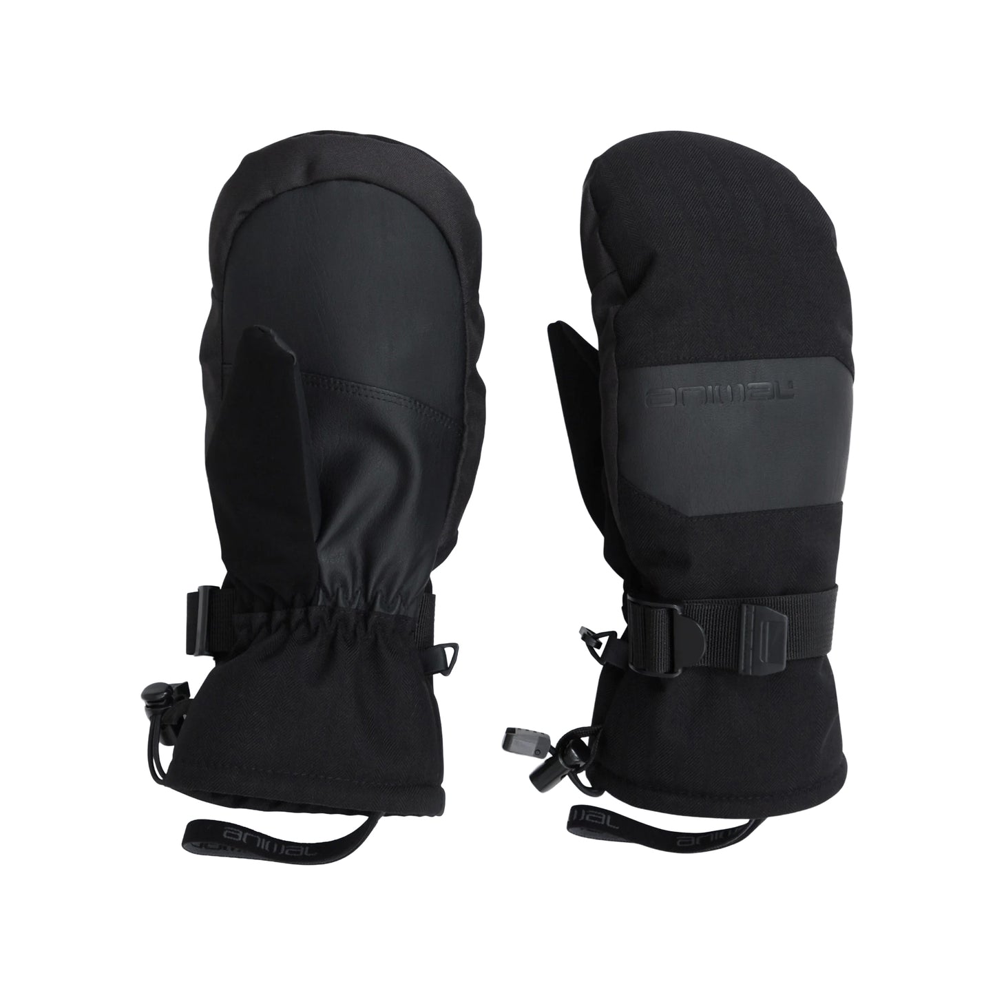 Black - Side - Animal Womens-Ladies Apres Ski Mittens